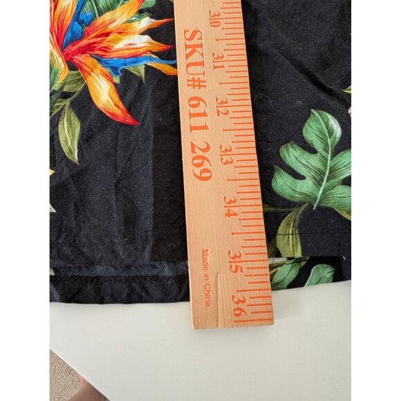 Vintage Hawaiian Floral Dress Womens Size Small Black Bird of Paradise Tropical - Picture 9 of 9